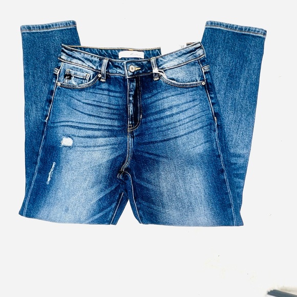 KanCan Mom High Rise Ripped Distressed Tapered Leg Denim Jeans Size 27/7 - Picture 3 of 8